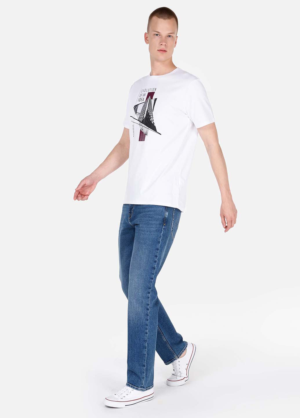 Светло-синие демисезонные прямые джинсы Colin's