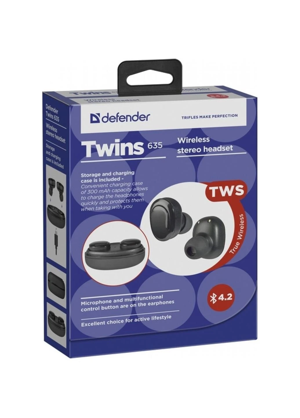 Наушники (63635) Defender Twins 635 TWS Bluetooth Black (253546286)