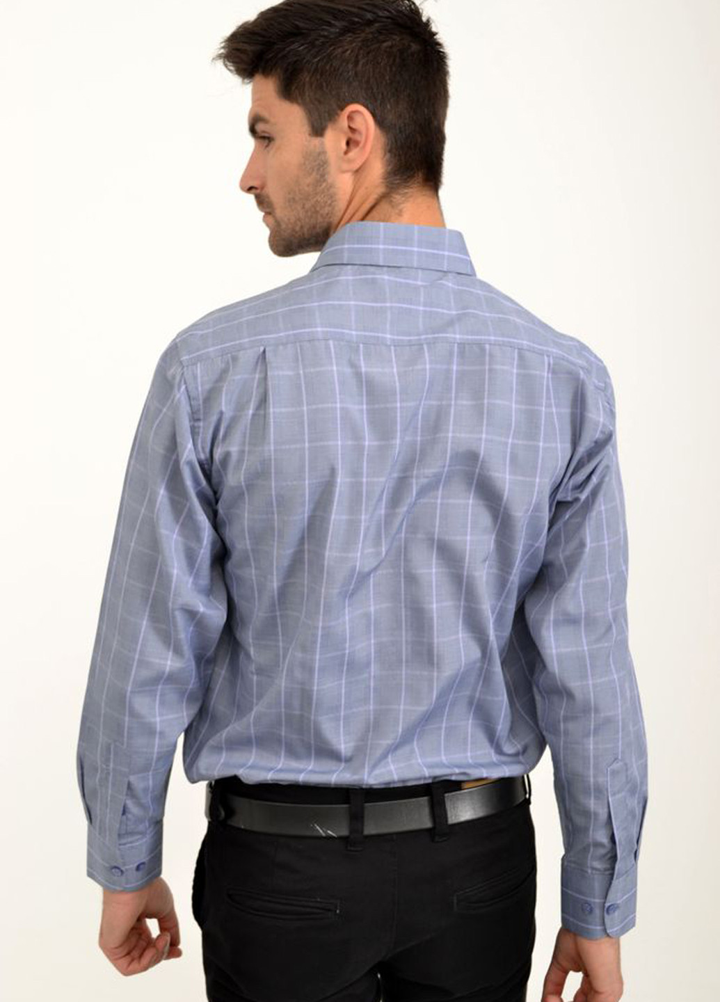 Серо-синяя кэжуал рубашка в клетку Ager с длинным рукавом