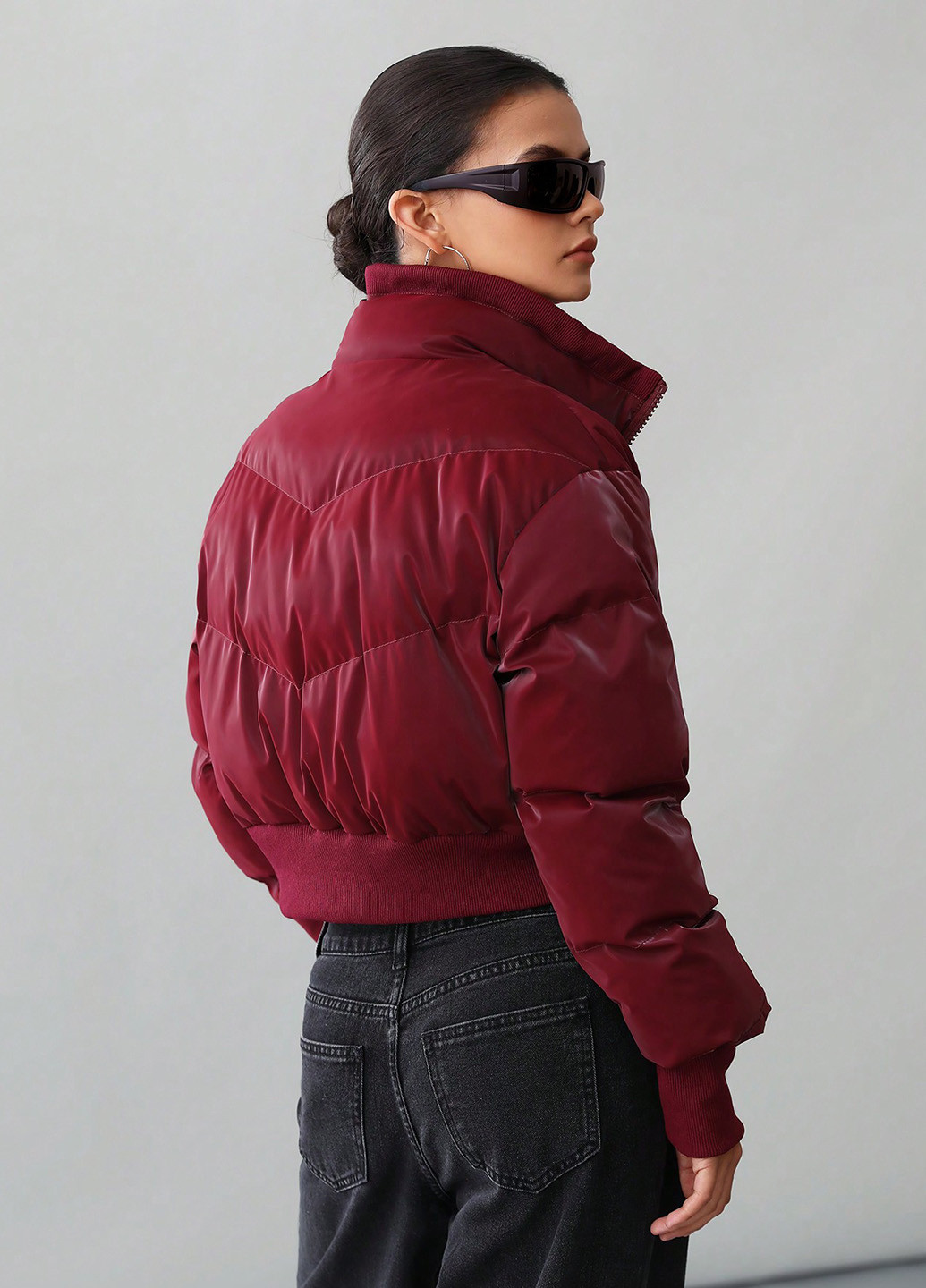 Темно-червона демісезонна куртка SHEIN