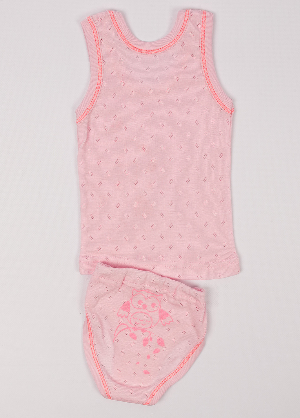 Розовый демисезонный комплект (майка,трусы) Пташка текстиль