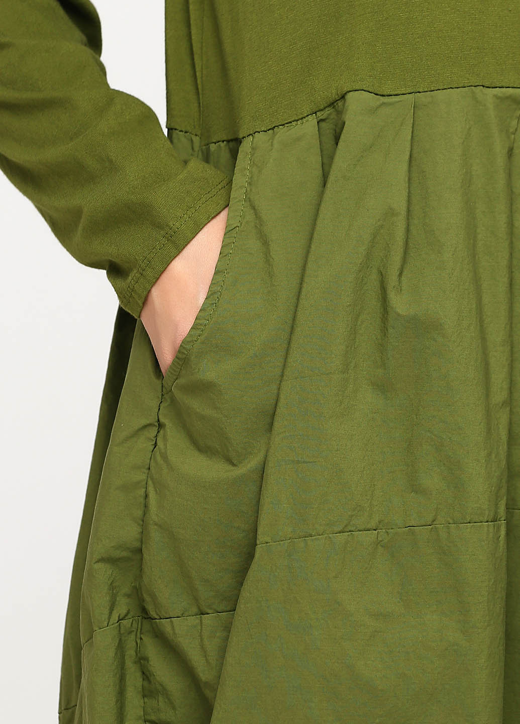 Зеленое кэжуал платье баллон Made in Italy однотонное