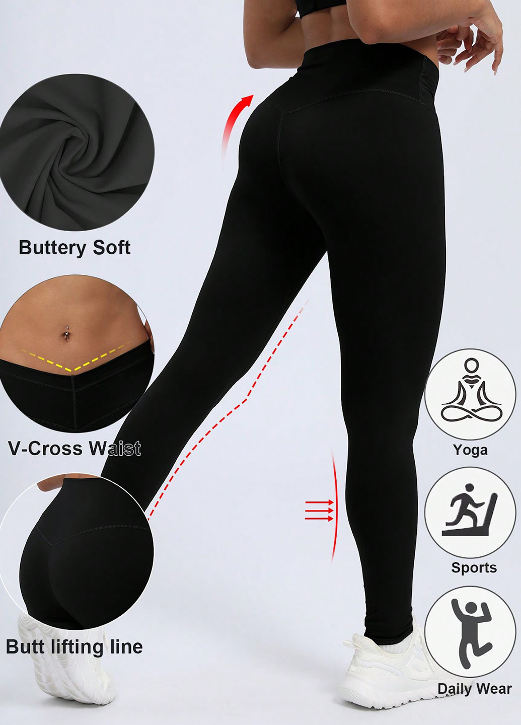 Черные демисезонные леггинсы SHEIN