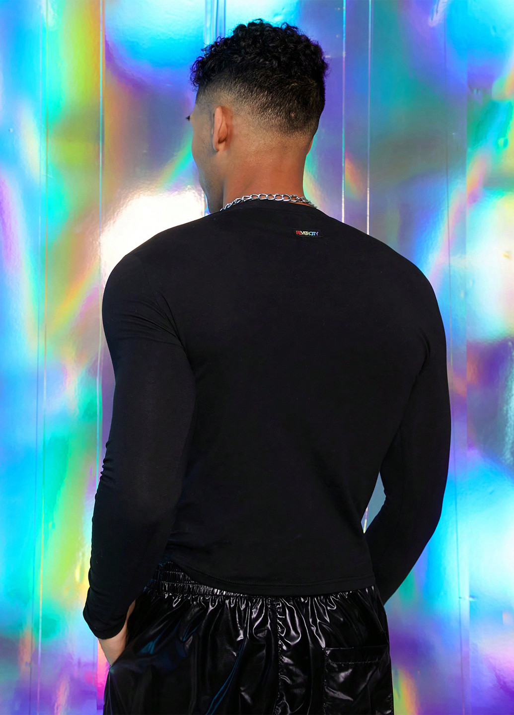 Лонгслів SHEIN сердечка чорний кежуали бавовна, трикотаж