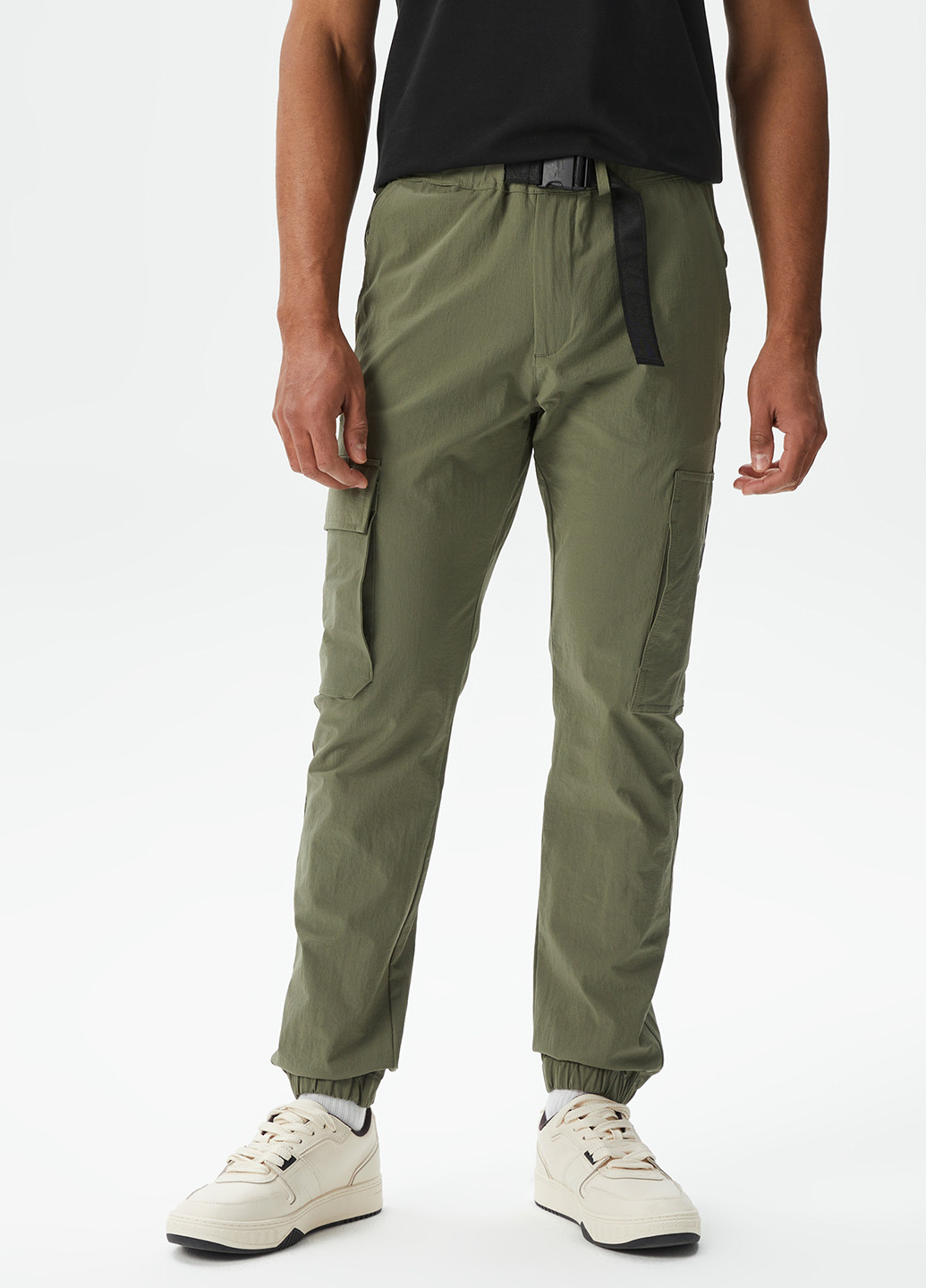 Хаки кэжуал демисезонные джоггеры, карго брюки Lacoste