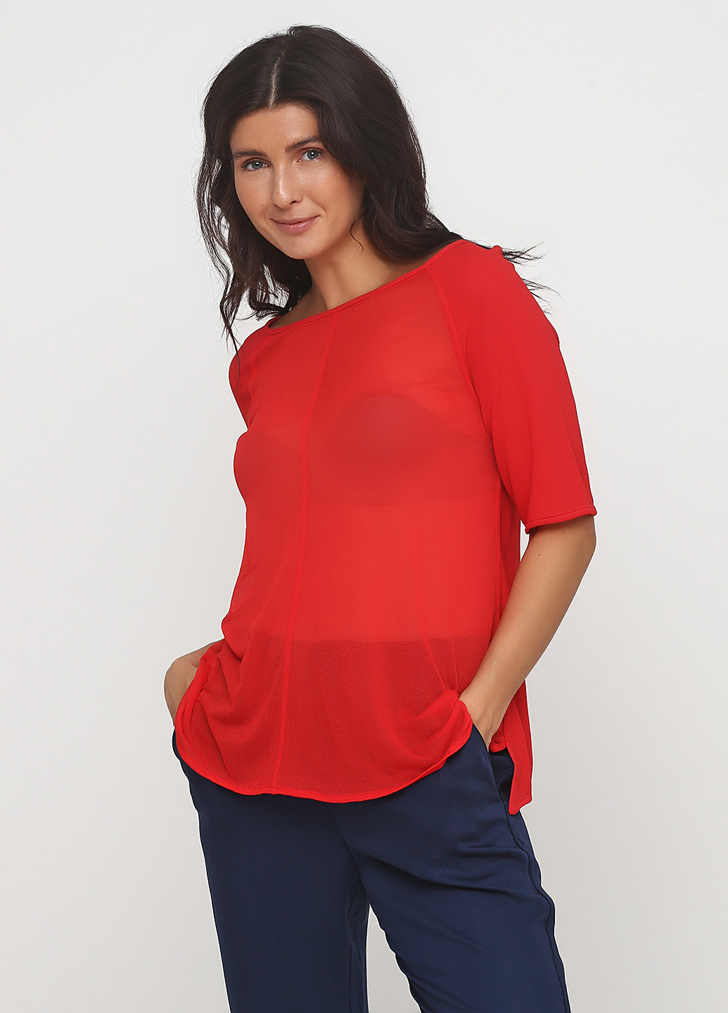 Красная летняя блуза Giorgio Armani