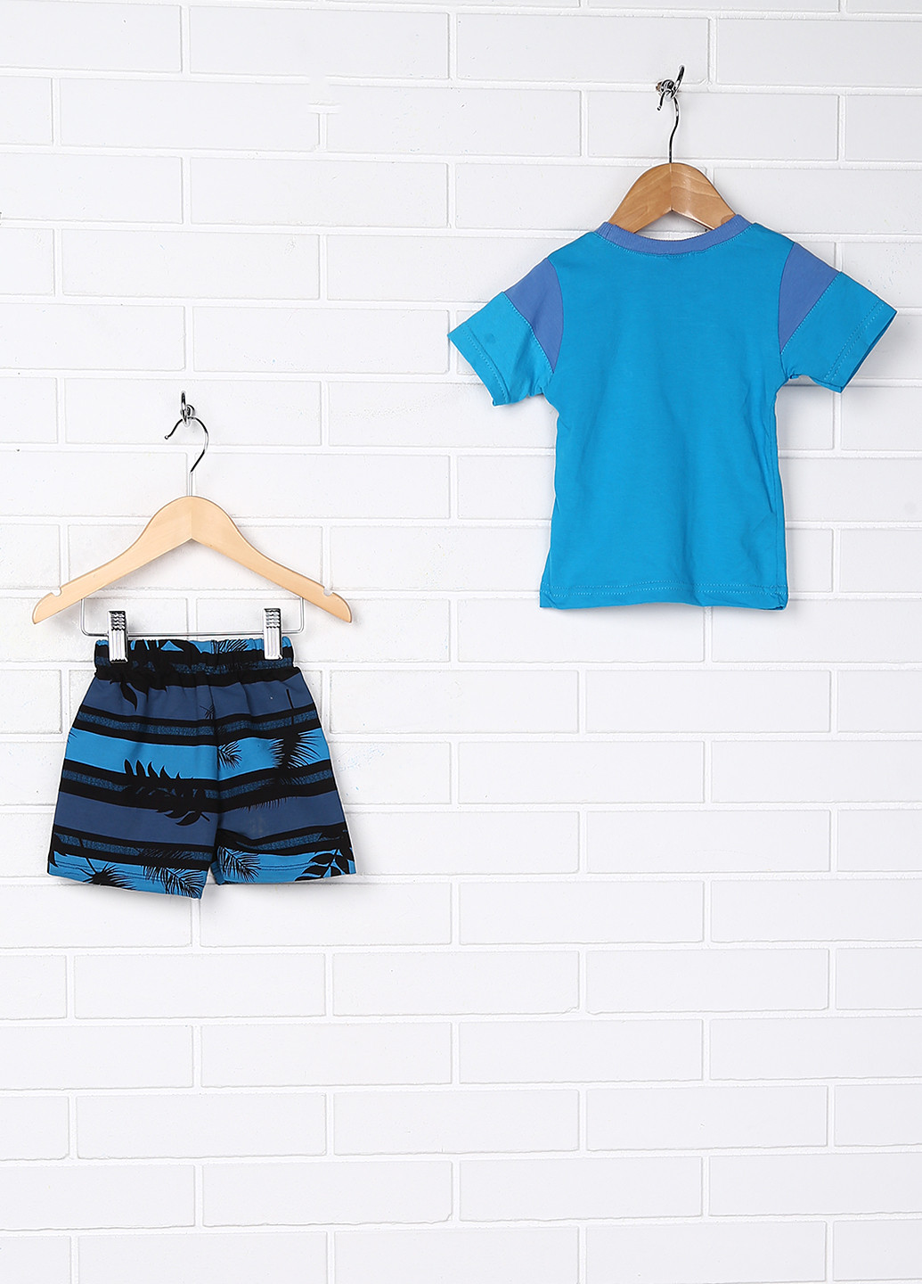 Синий летний комплект (футболка, шорты) Bebebix