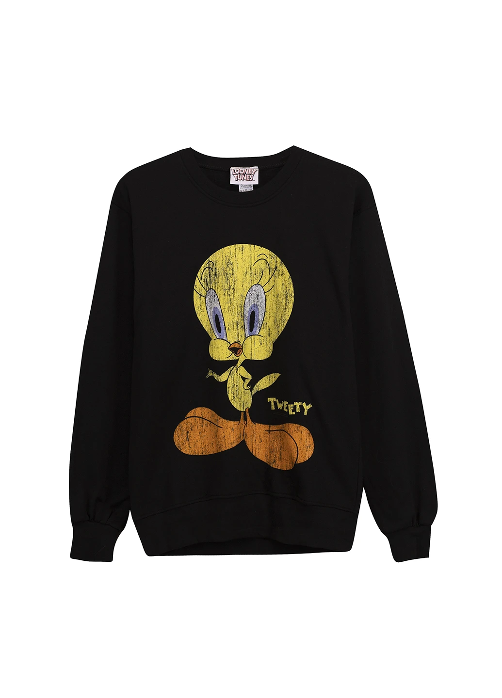 Черный свитшот Looney Tunes персонажи без декора (257242061)