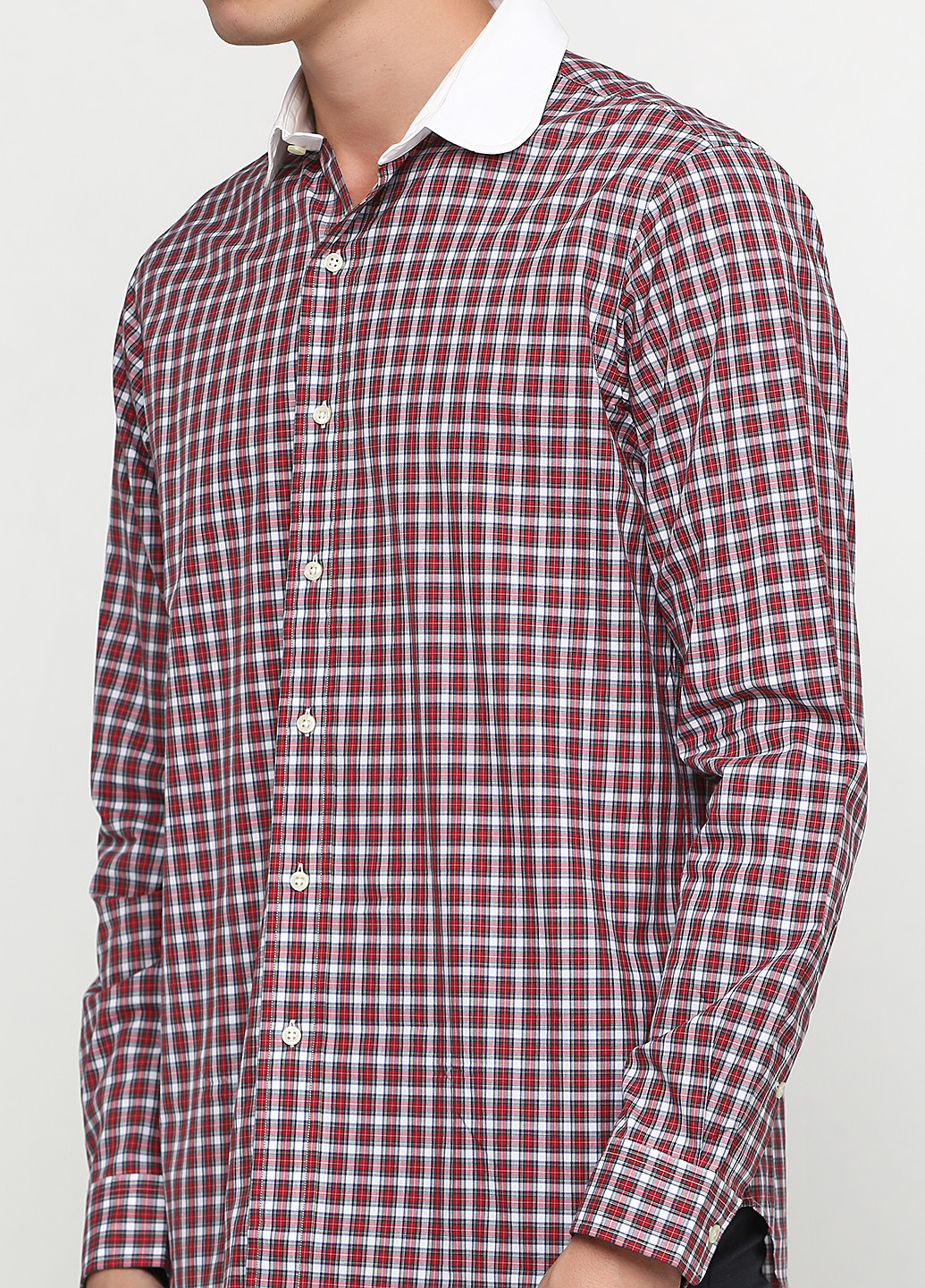 Бордовая кэжуал рубашка в клетку Ralph Lauren с длинным рукавом
