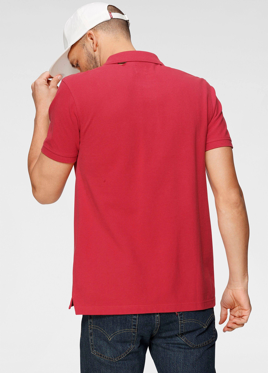 Красная футболка-поло для мужчин Levi's однотонная