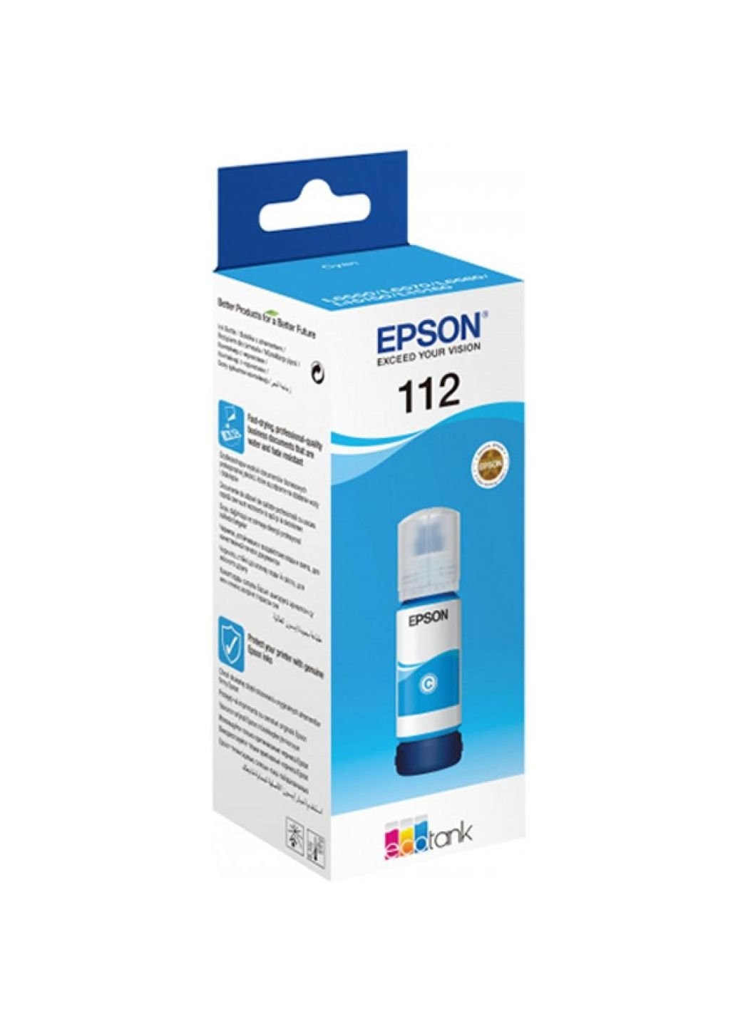 Контейнер с чернилами (C13T06C24A) Epson 112 ecotank pigment cyan ink (247485582)