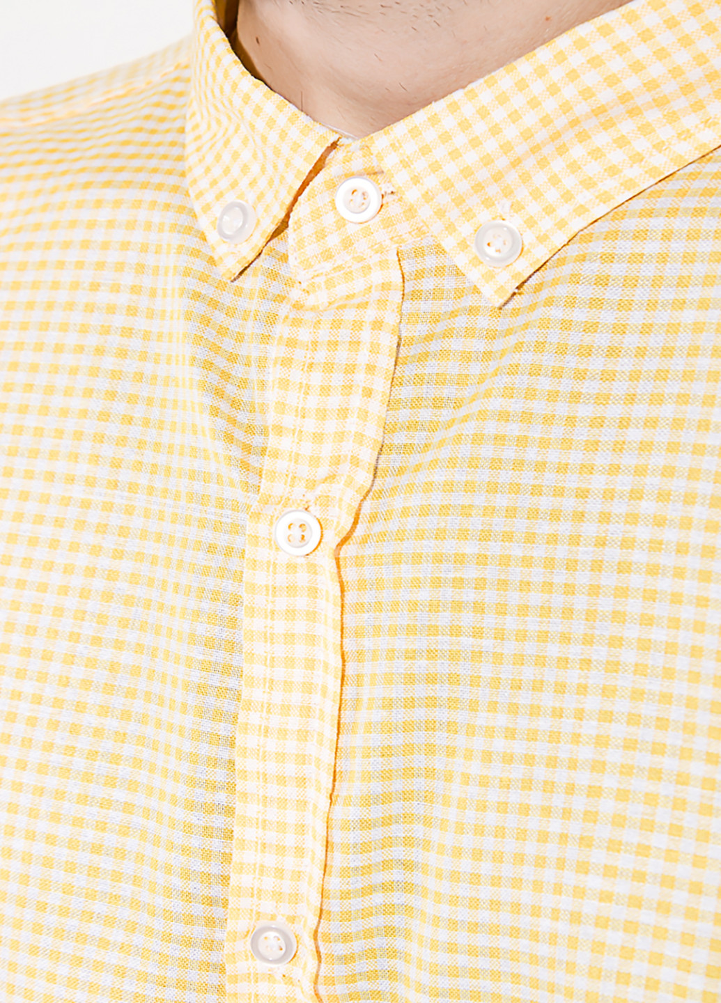 Желтая кэжуал рубашка однотонная Time of Style