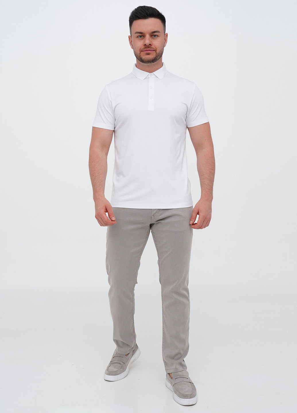 Серо-бежевые кэжуал демисезонные зауженные брюки Trend Collection