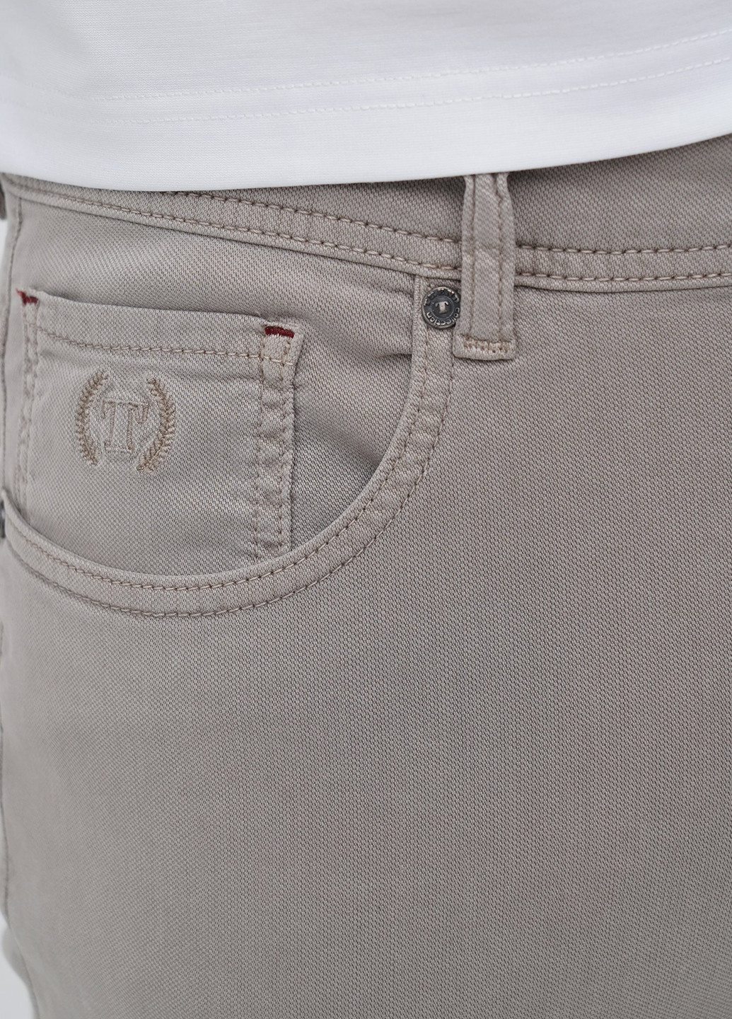 Серо-бежевые кэжуал демисезонные зауженные брюки Trend Collection