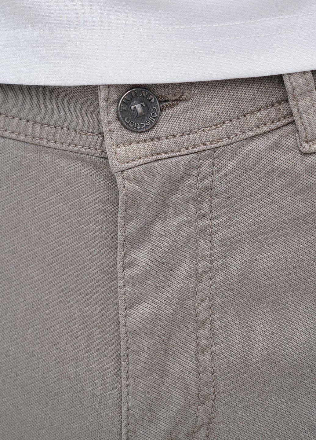 Серо-бежевые кэжуал демисезонные зауженные брюки Trend Collection