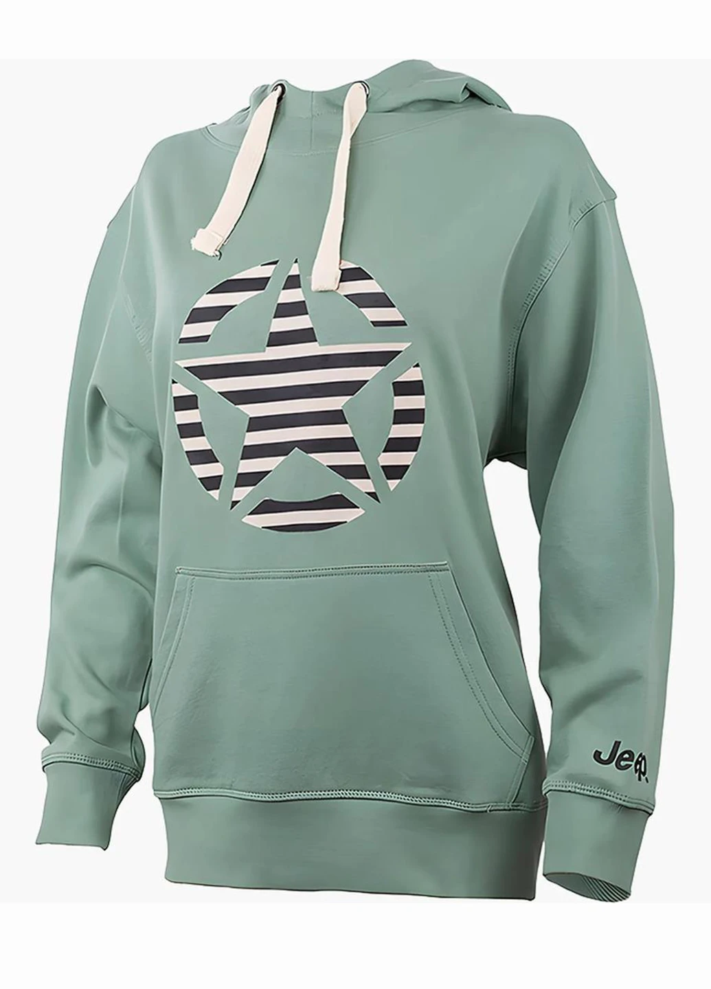 Худи O102608-E854 Jeep Hooded Oversize Sweatshirt Star Striped Print Turquoise (367037628)