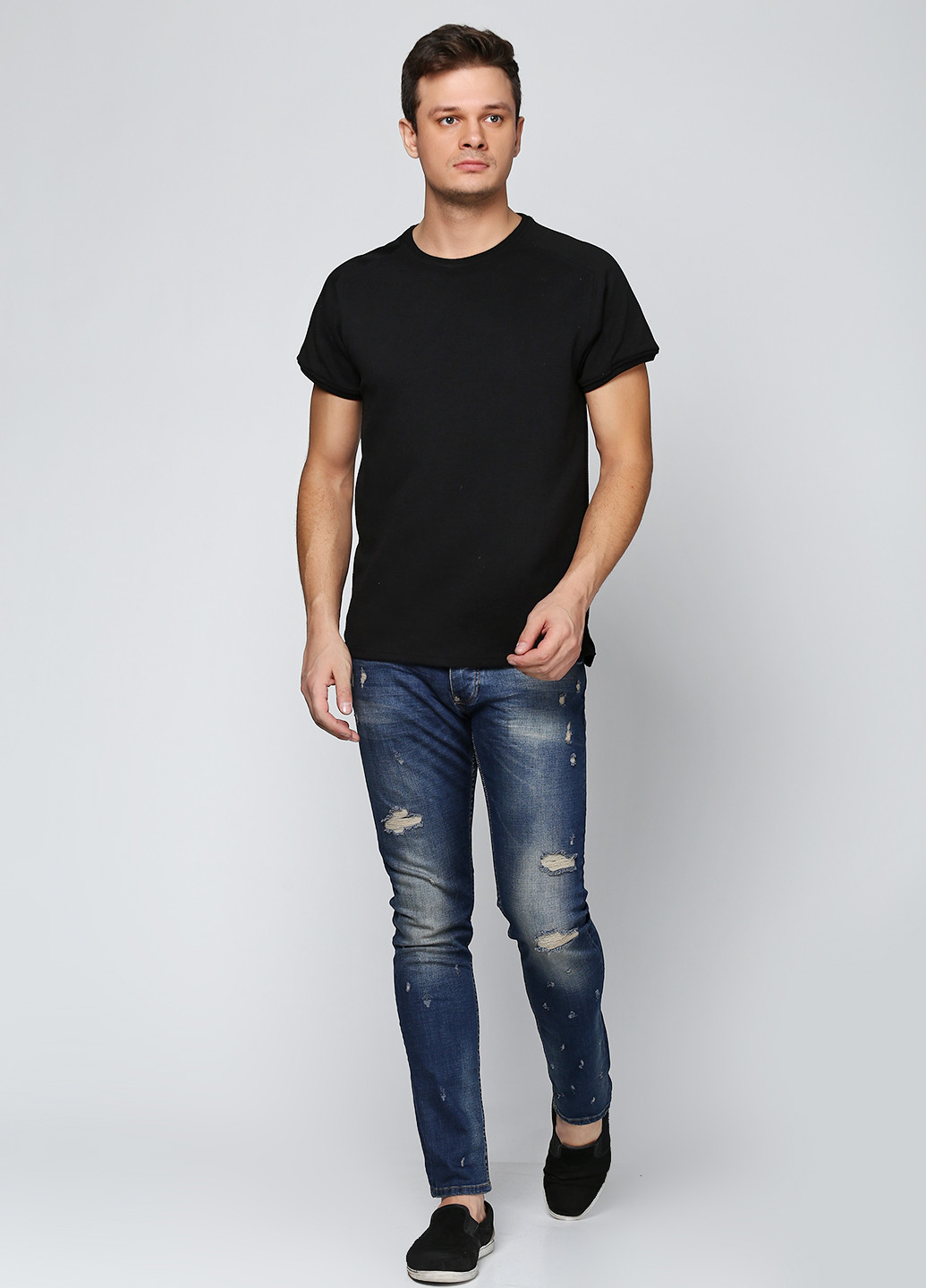 Черные демисезонные прямые джинсы Philipp Plein