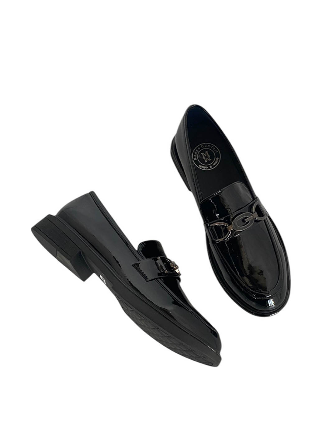 Meego Туфлі лофери чорний з натуральна шкіра, румунія — демісезон (322265322)