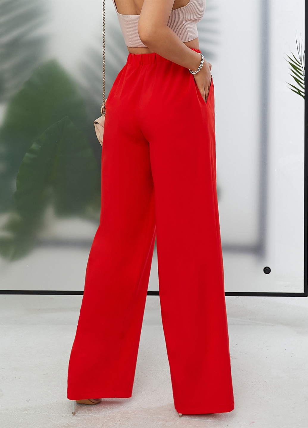 Красные кэжуал летние палаццо брюки Lada Lucci