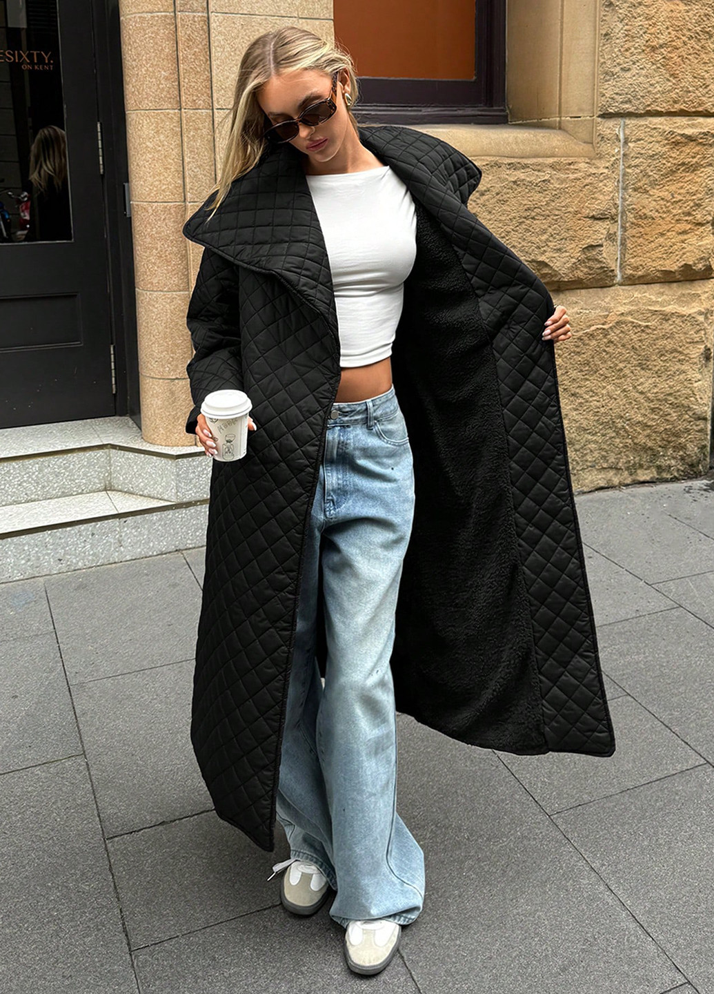 Чорна демісезонна куртка куртка-пальто SHEIN