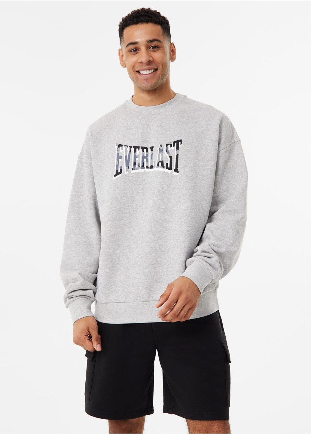 Світло-сірий світшот Everlast напис без декору (307286089)