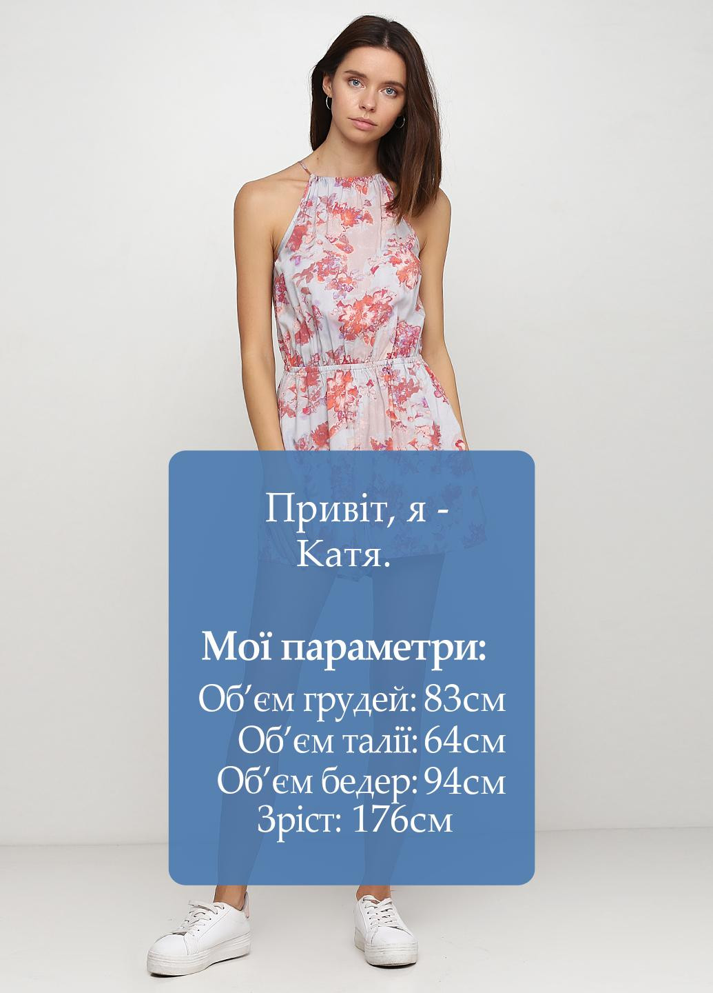 Комбинезон H&M комбинезон-шорты цветочный серый кэжуал