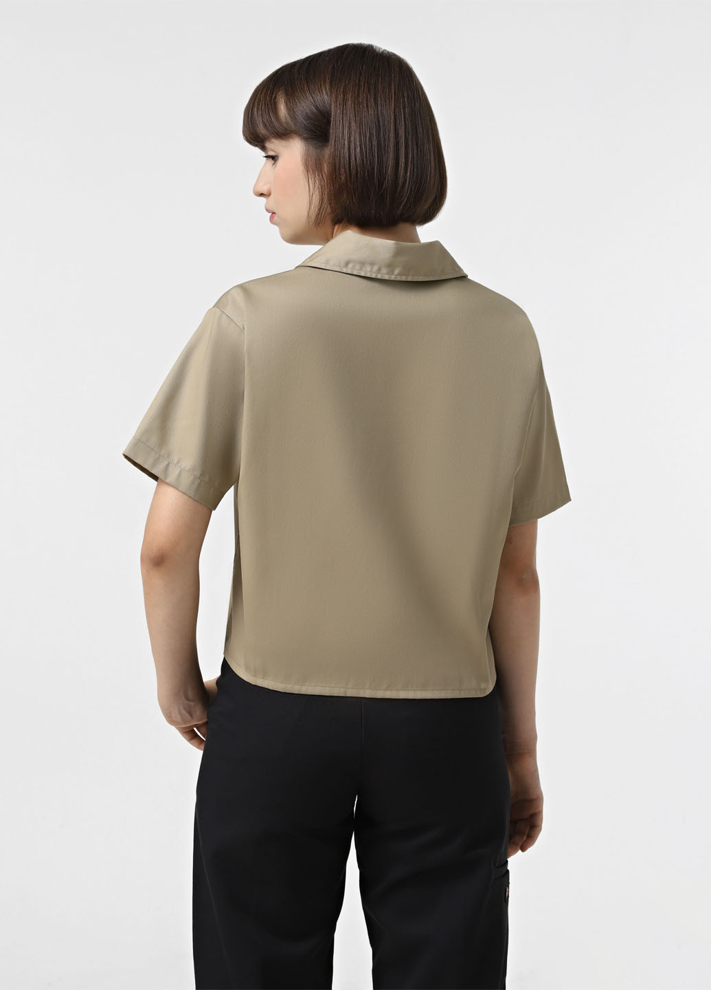 Оливковковая (хаки) кэжуал рубашка однотонная Dickies