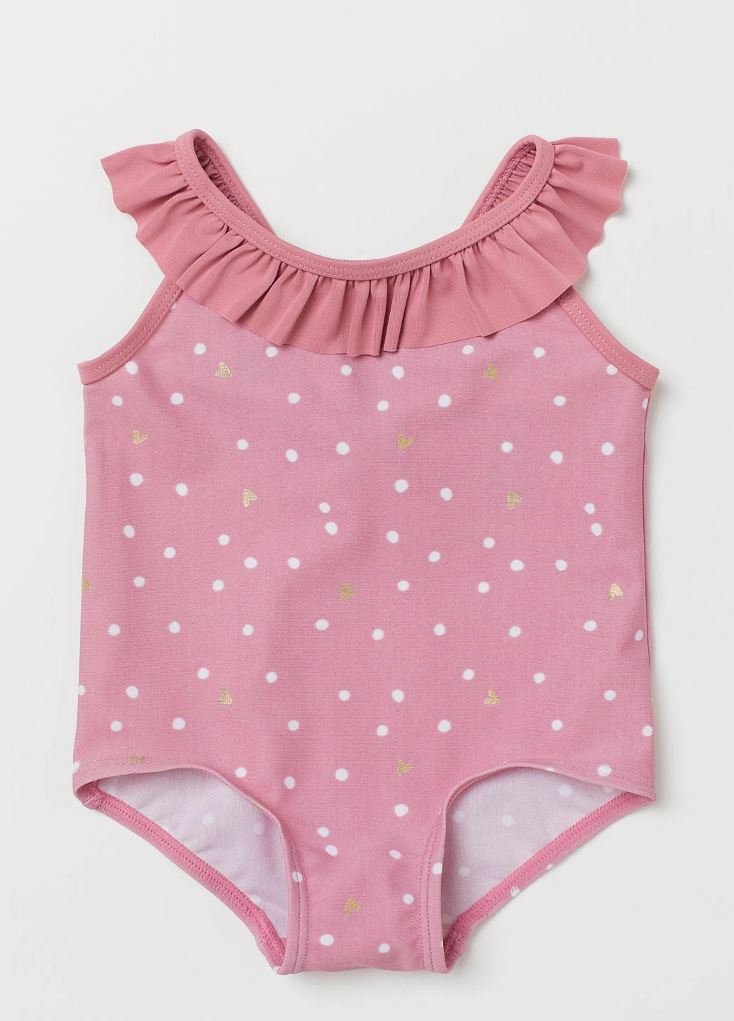 Розовый летний купальник слитный H&M
