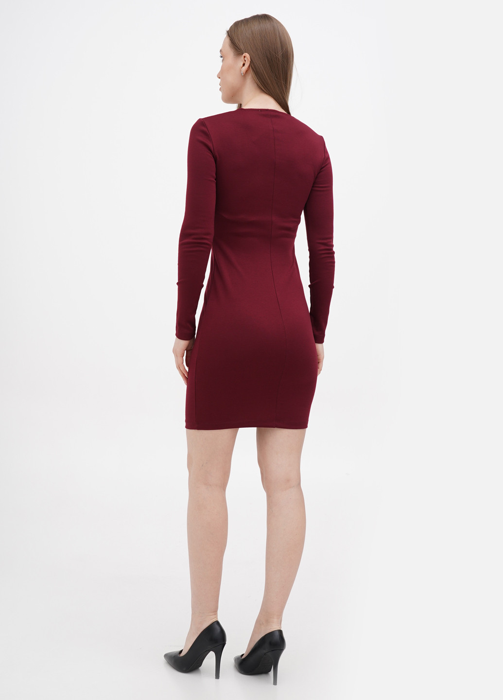 Бордова кежуал сукня футляр Terranova однотонна