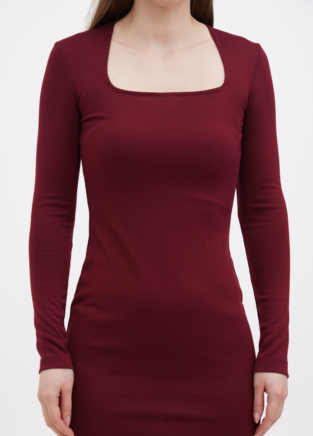 Бордова кежуал сукня футляр Terranova однотонна