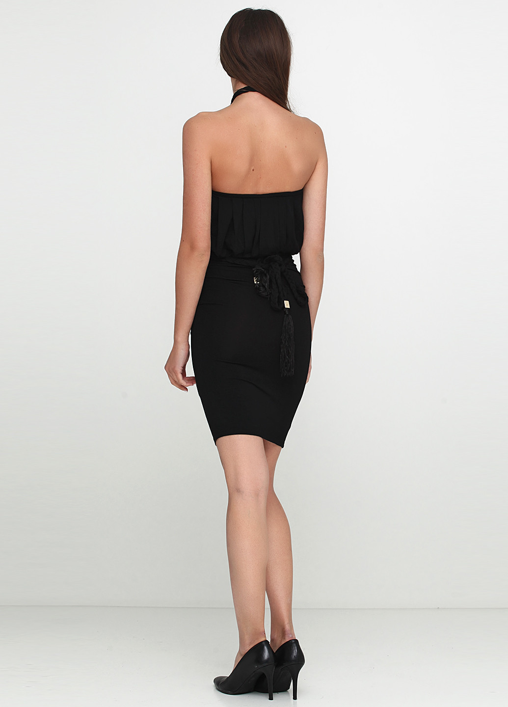 Чорна вечірня плаття, сукня з відкритою спиною Elisabetta Franchi