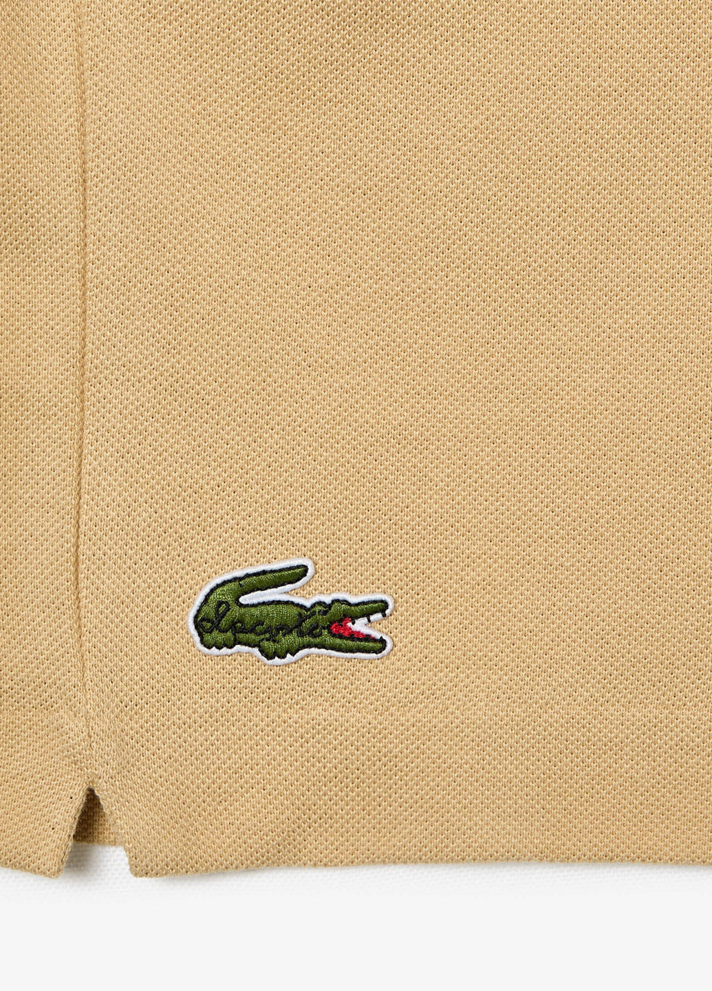 Бежевая футболка-поло для мужчин Lacoste однотонная
