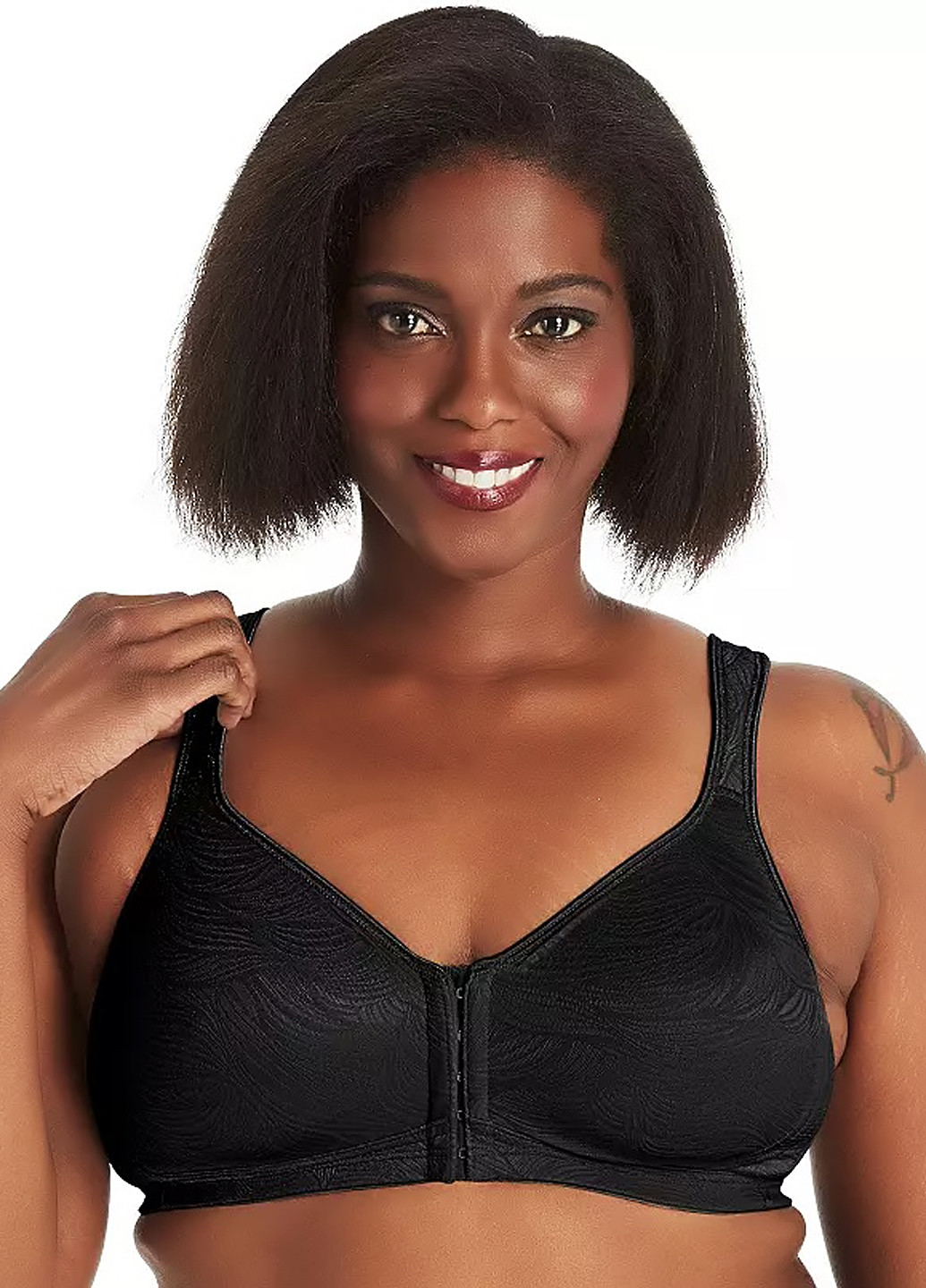 Чорний мінімайзер бюстгальтер Playtex з кісточками нейлон, спандекс