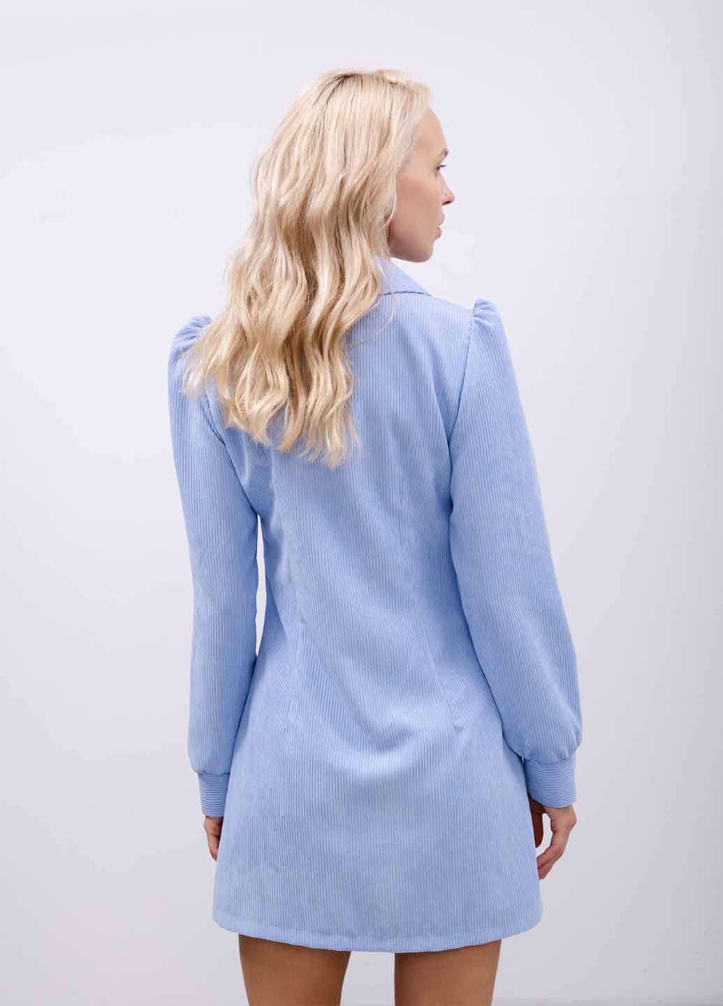 Блакитна кежуал сукня сукня-сорочка Fashion однотонна