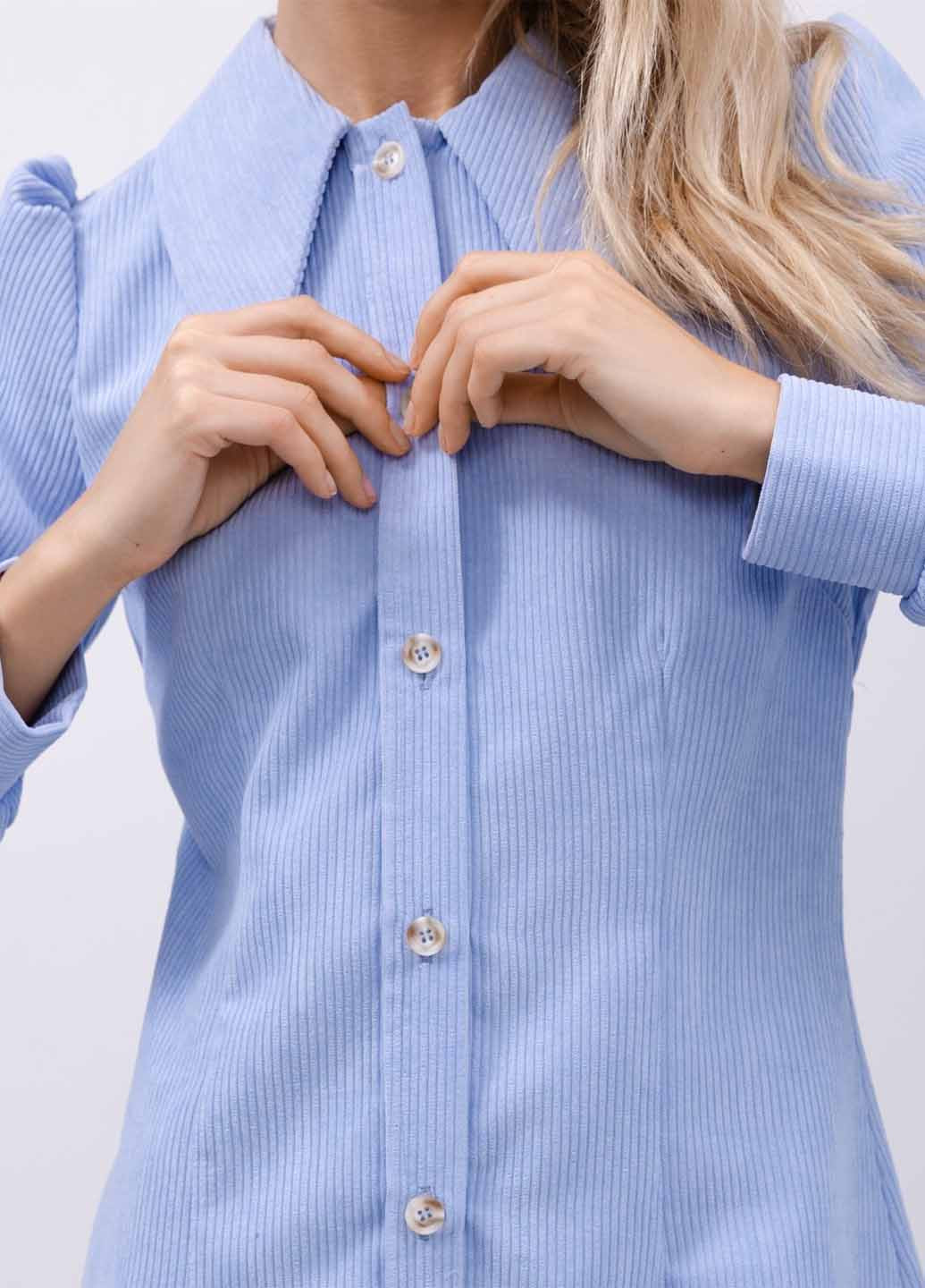 Блакитна кежуал сукня сукня-сорочка Fashion однотонна