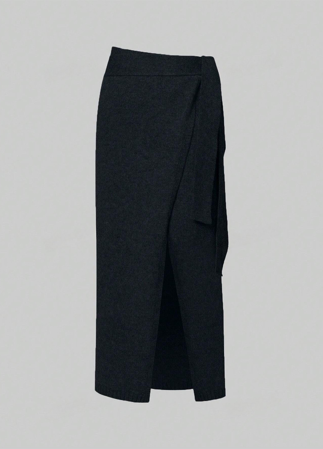 Черная кэжуал однотонная юбка SHEIN на запах