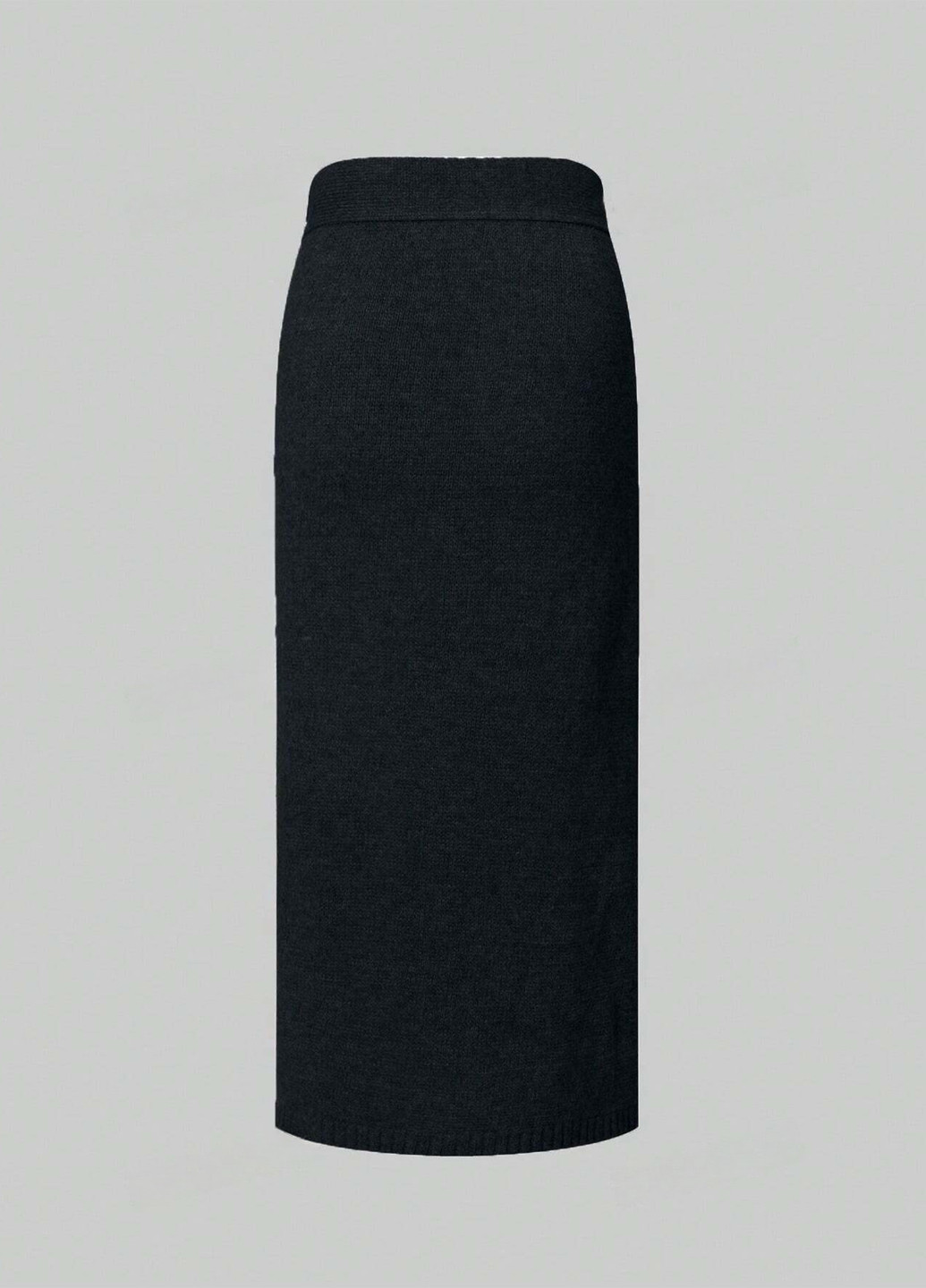 Черная кэжуал однотонная юбка SHEIN на запах