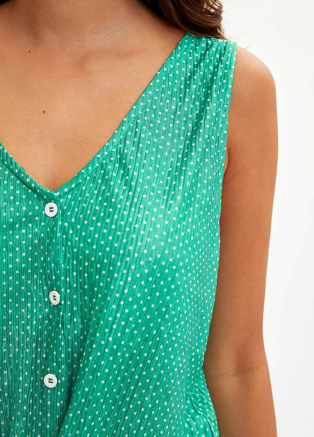 Зелена літня блуза DeFacto