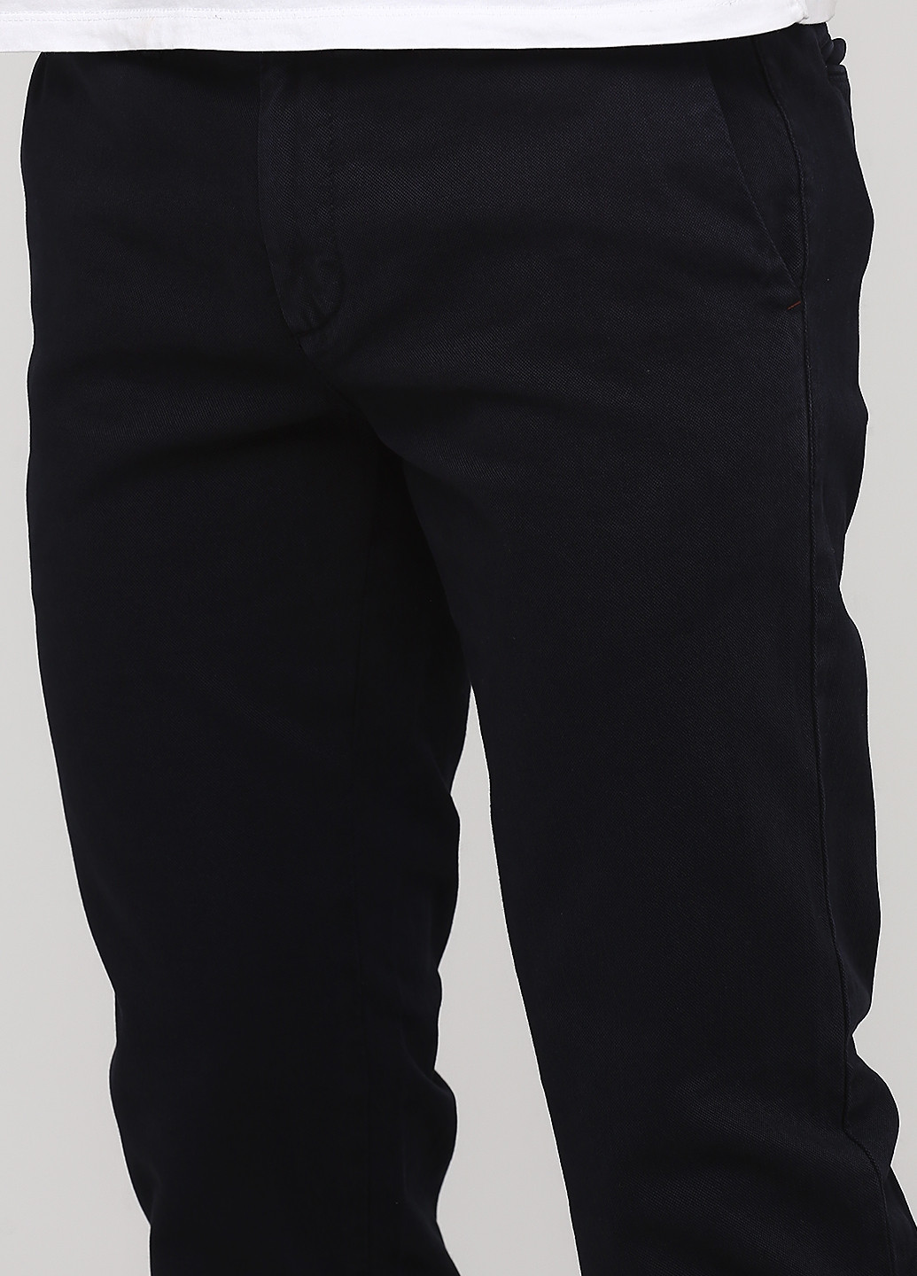 Темно-синие кэжуал демисезонные зауженные брюки Sergio