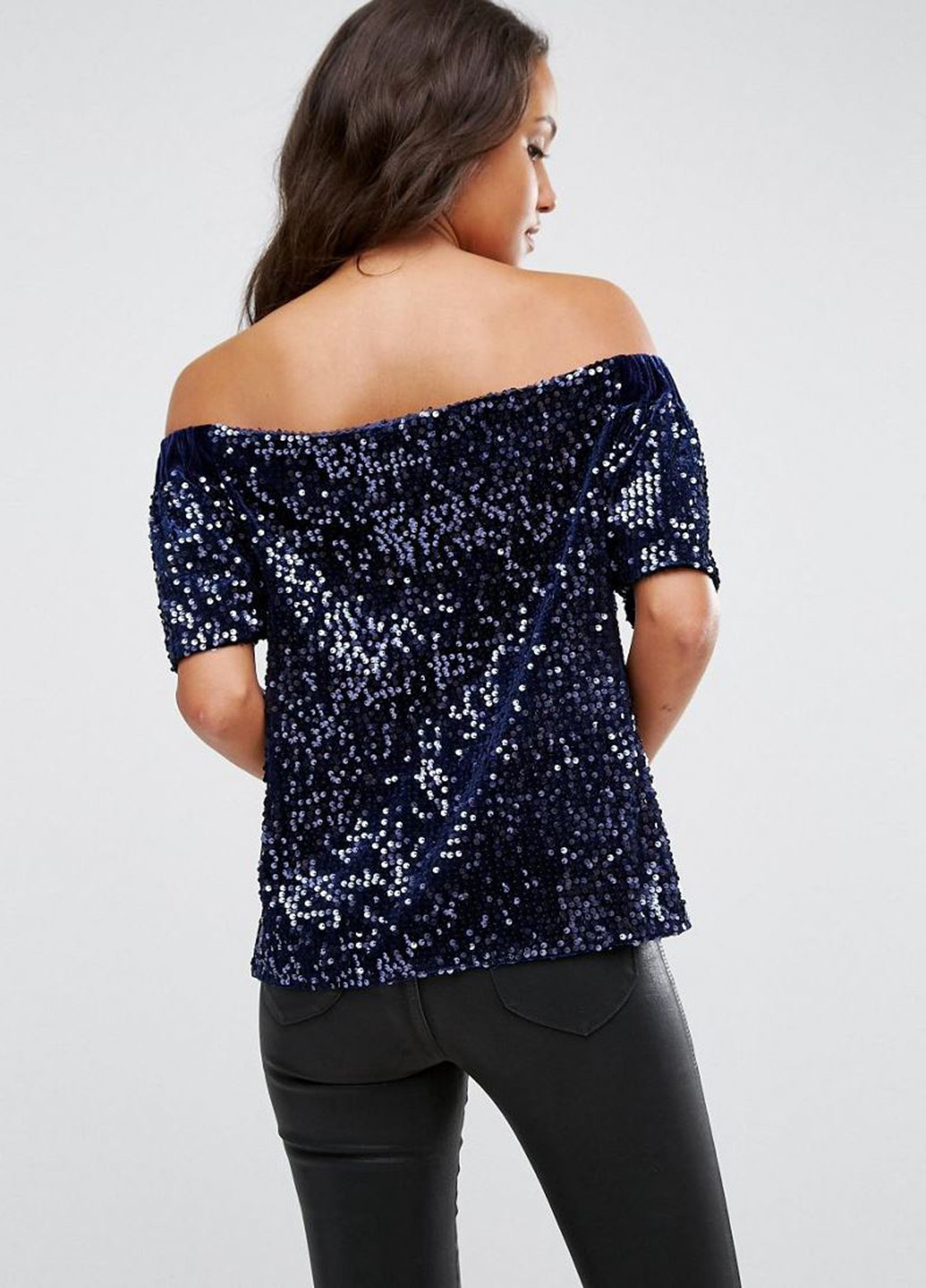 Темно-синяя летняя блуза Asos