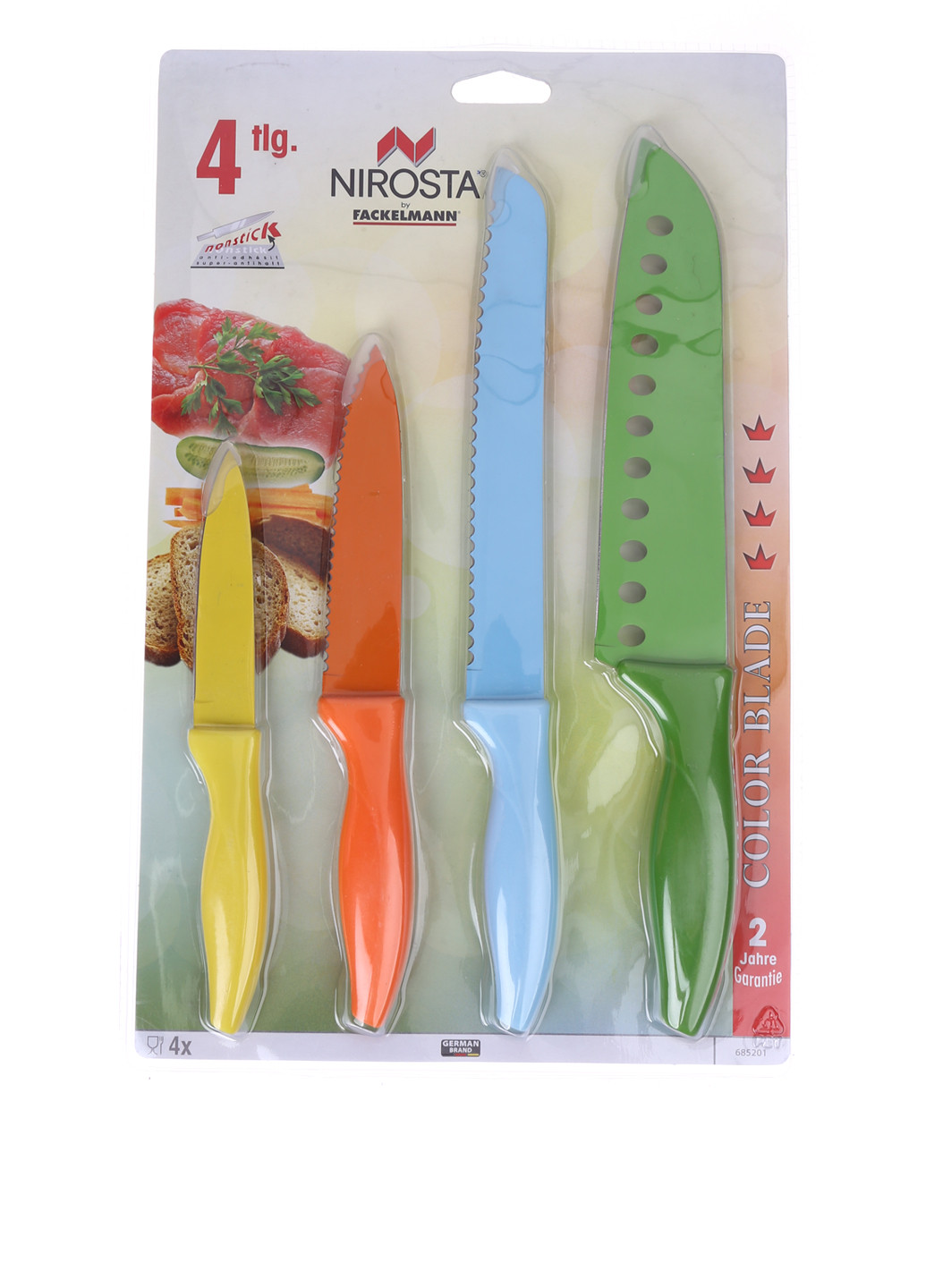 Набор ножей (4 шт) Fackelmann комбинированные, пластик