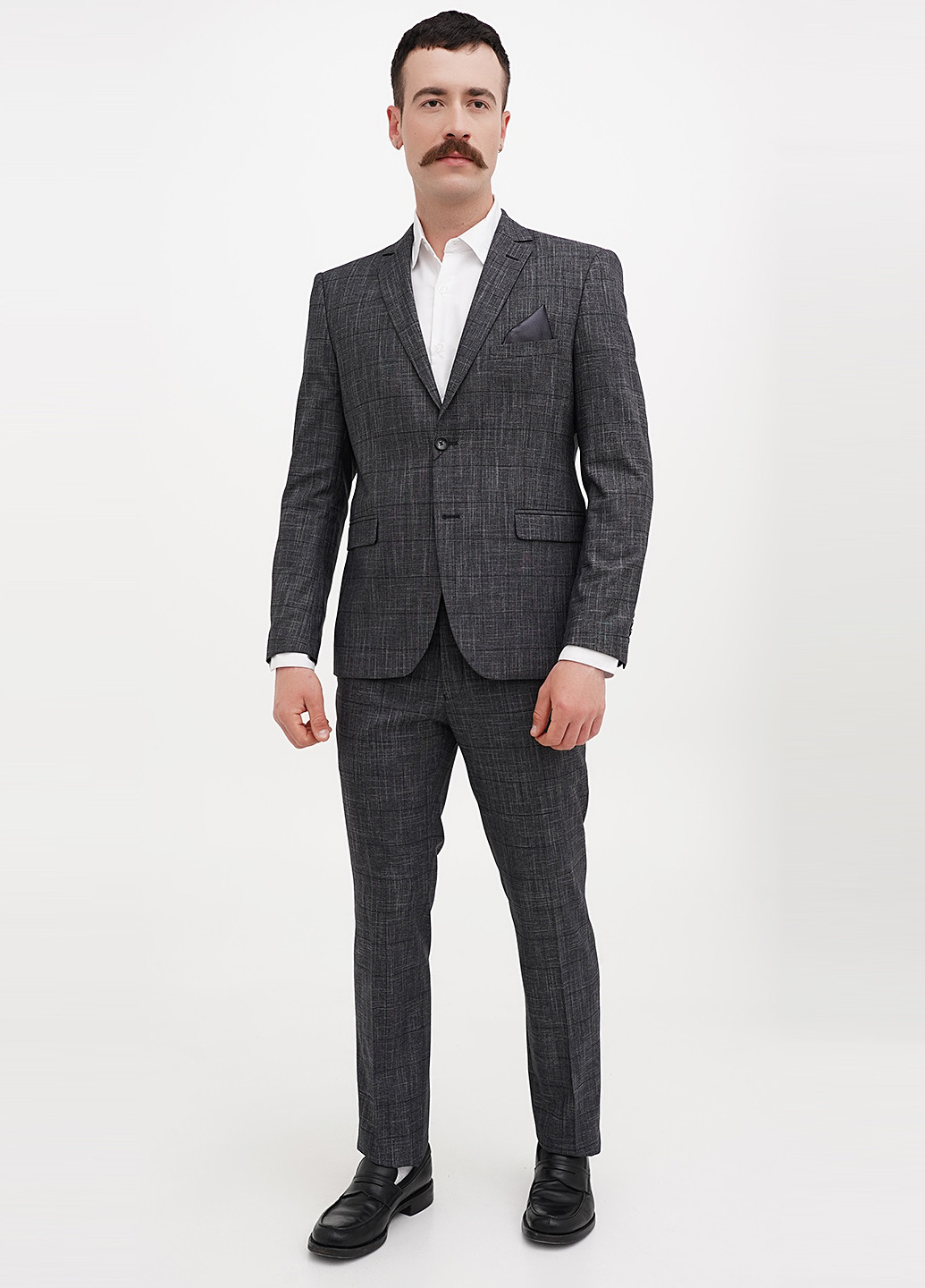Темно-серый демисезонный костюм (пиджак, брюки) брючный Federico Cavallini