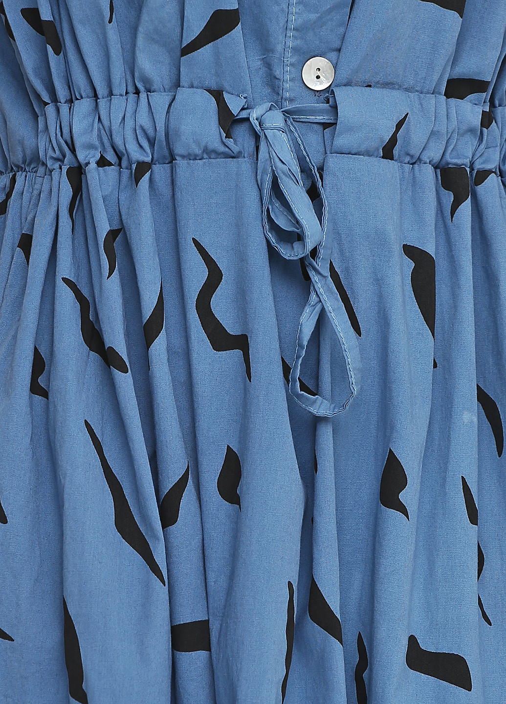Голубое кэжуал платье оверсайз L&N с абстрактным узором