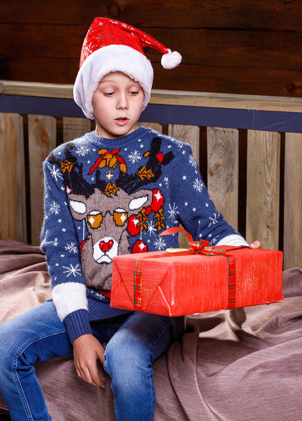 Дитяча новорічна кофта із вовни Північний олень Tayfur (250575583)