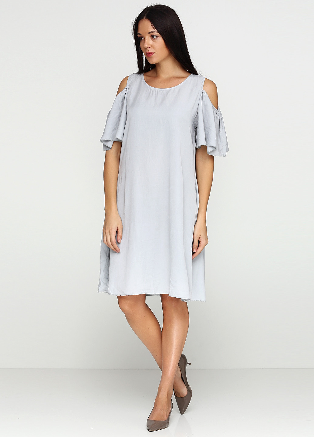 Світло-сіра кежуал сукня New Collection однотонна