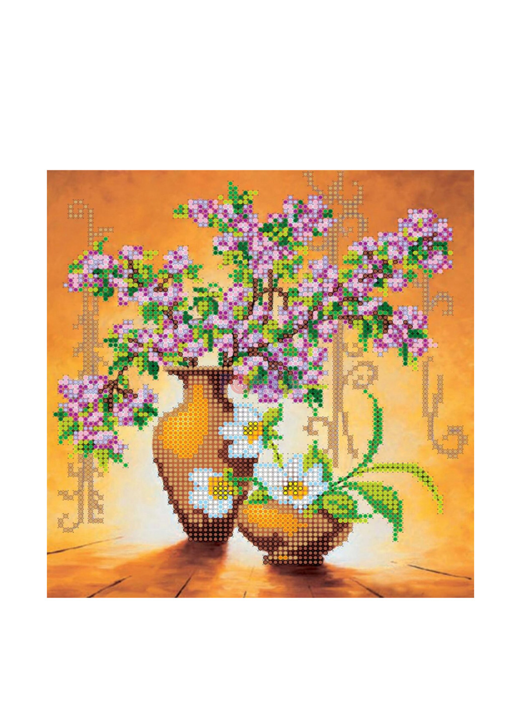 Схема для вишивання бісером на полотні Весняні квіти, 20х20 см Abris Art (286302610)