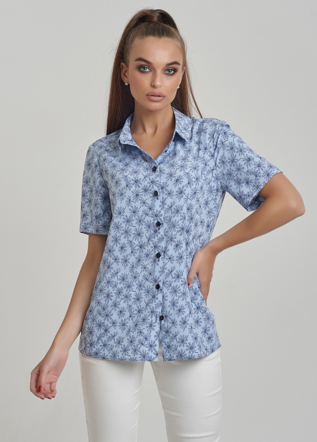 Голубая летняя блуза ST-Seventeen
