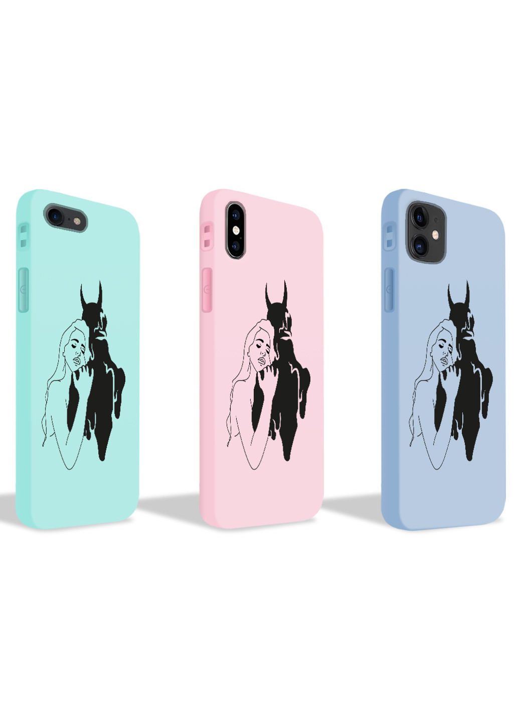 Чехол силиконовый Apple Iphone X Контурный минимализм (Contour minimalism) (6129-1358) MobiPrint (219775489)