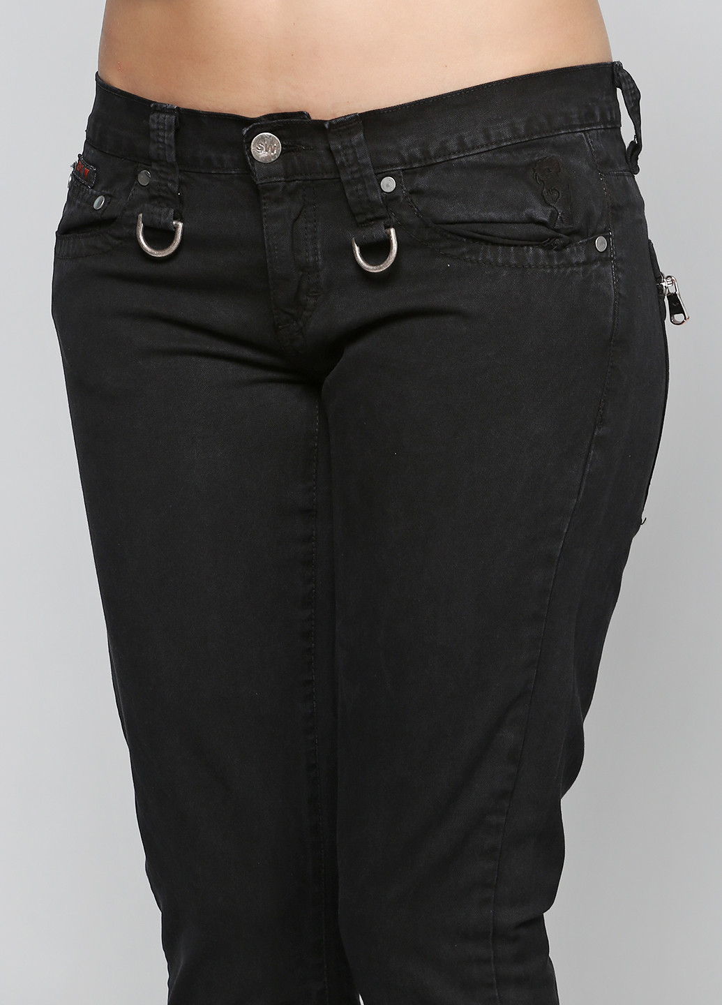 Черные демисезонные зауженные джинсы Sexy Woman
