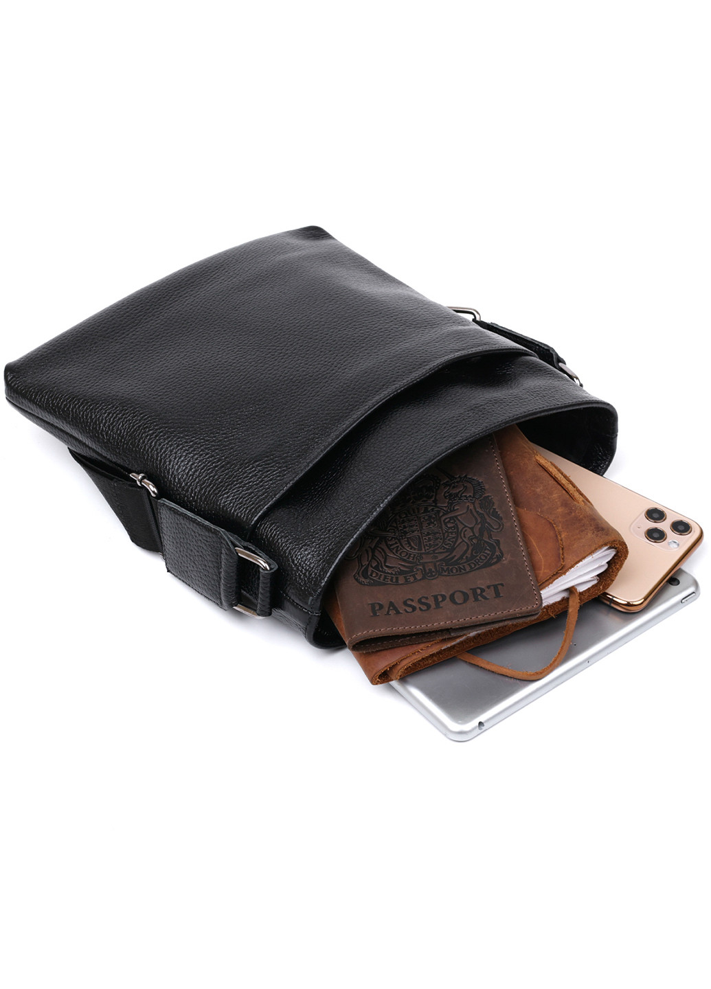 Чоловіча шкіряна сумка через плече 24х26 см Shvigel (253490709)